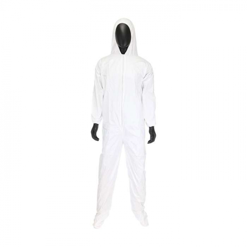 PIP 3659-L, PIP®, Microporous Coverall Hood & Boot 47 gsm, Disposable Clothing, White, L