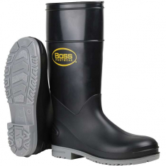 PIP 383-890-10, Boss® Footwear, 16 Black Polyblend Steel Toe and Shank Boot, Over-the-Sock Boots, B