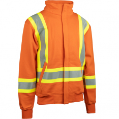 PIP 385-1226FR-O-2X, AR/FR FLEECE ZIP HOODIE WITH X BACKED TAPE, 12OZ, ATPV 26 CAL/CM2