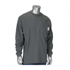 PIP 385-FRLS-(GR)-2X, PIP®, AR/FR Long Sleeve T-Shirt, FR Clothing, Gray, 2XL