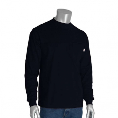 PIP 385-FRLS-(NV)-2X, PIP®, AR/FR Long Sleeve T-Shirt, FR Clothing, Navy, 2XL