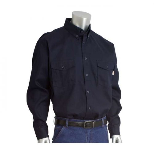 PIP 385-FRWS-NV-XL, PIP®, AR/FR Dual Certified Long Sleeve Workshirt - 9.2 cal/cm2, FR Clothing, Na