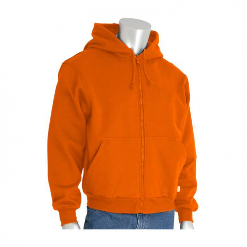PIP 385-FRZH-OR-XL, PIP®, AR/FR Fleece Zip Hoodie, FR Clothing, Orange, XL