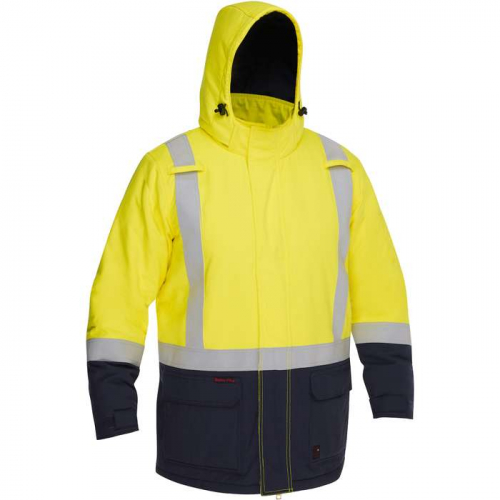 PIP 385M8387H-YN-L, Bisley®, AR/FR Ripstop Insulated Parka with Navy Bottom - Industrial Wash Durab