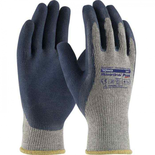 PIP 39-C1600-L, PowerGrab™ Plus, Seamless Knit Cotton/Polyester Glove with Latex MicroFinish Grip 