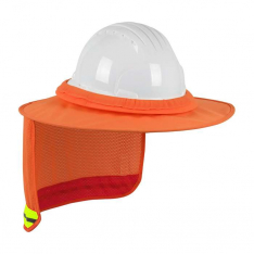 PIP 396-851FR-OR, EZ-Cool®, FR Treated Hi-Vis Full Brim Hard Hat Visor with Neck Shade, Sun Protect