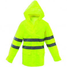PIP 3NR50002X, Boss, Type P Class 3 Waterproof Breathable Rain Jacket, Hi-Vis Rainwear, Hi-Vis Yel