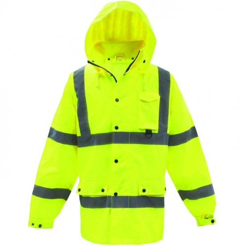 PIP 3NR6000X, Boss®, ANSI Type R Class 3 Heavy Duty Waterproof Breathable Jacket, Hi-Vis Rainwear, 