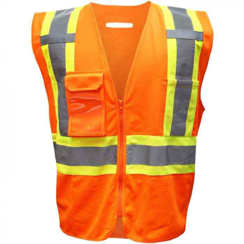 PIP 3PPF9200S, Boss®, ANSI Type R Class 2 Two-Tone Polyester Vest with D Ring Access and X-Back, Hi
