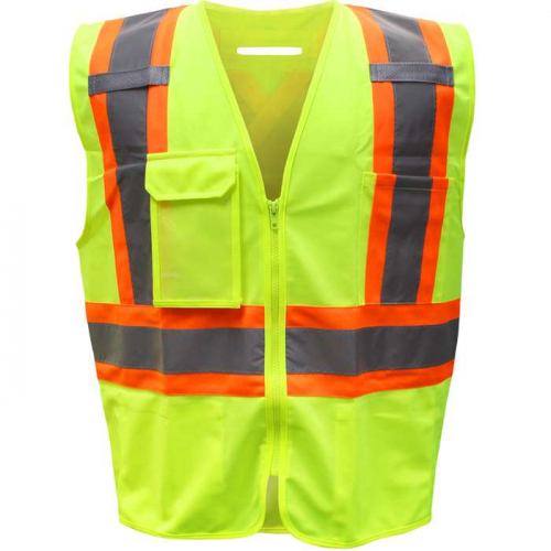 PIP 3PPN9200L, Boss®, ANSI Type R Class 2 Two-Tone Polyester Vest with D Ring Access, Hi-Vis Appare