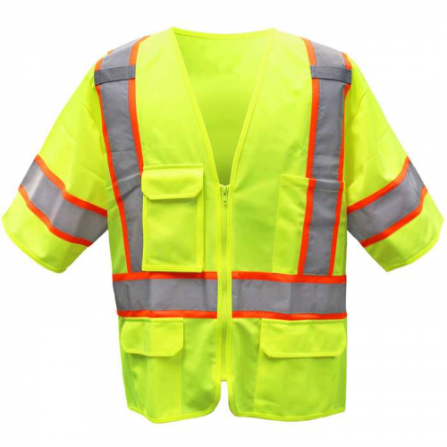 PIP 3PPN93004X, Boss®, ANSI Type R Class 3 Two-Tone Vest - Solid Polyester, Hi-Vis Apparel, Hi-Vis 