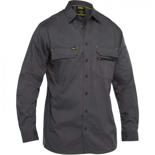 PIP 400M6490-GR-4XL, Bisley®, Long Sleeve Ripstop Work Shirt with X-Airflow™ Ventilation, Work Ap