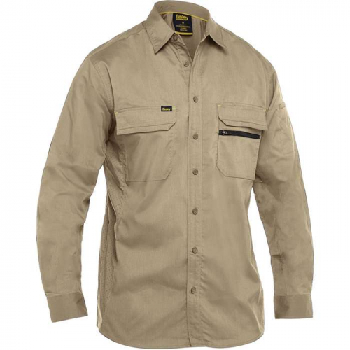 PIP 400M6490-TN-S, Bisley®, Long Sleeve Ripstop Work Shirt with X-Airflow™ Ventilation, Work Appa