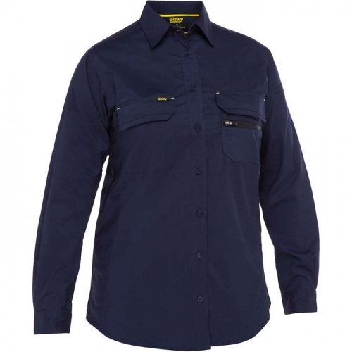 PIP 400W6490-NV-S, Bisley®, Women's Long Sleeve Ripstop Work Shirt with X-Airflow™ Ventilation, W