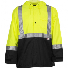 PIP 403ET-LB-2X, Reflective Apparel, ANSI Type R Class 3 Waterproof Breathable Jacket with  Black