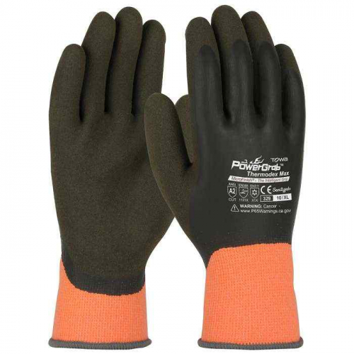 PIP 41-1329-XXL, PowerGrab™ Thermodex, Hi-Vis Seamless Knit Glove with Latex MicroFinish Grip on F