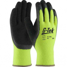 PIP 41-1420-L, G-Tek®, Hi-Vis Seamless Knit Acrylic Glove with Latex Coated Foam Grip on Palm, Fing