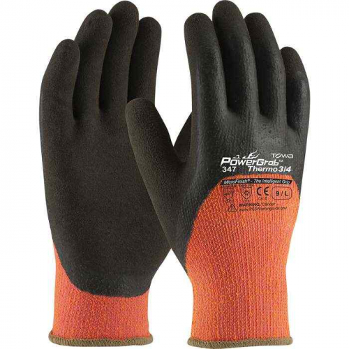 PIP 41-1475-XXL, PowerGrab™ Thermo 3/4, Hi-Vis Seamless Knit Acrylic Terry Glove with Latex MicroF