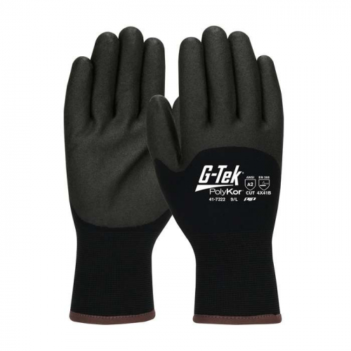 PIP 41-7322-XL, G-Tek® PolyKor®, Seamless Knit PolyKor® Blend Glove with Acrylic Lining and PVC F