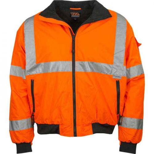PIP 421ST-OR-SM, Reflective Apparel™, ANSI Type R Class 3 Water-Resistant 3-Seasons Jacket, Hi-Vis