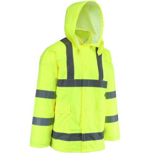 PIP WW4033J-5XL, Viz™, ANSI Type R Class 3 Waterproof Jacket, Hi-Vis Rainwear, Hi-Vis Yellow, 5XL
