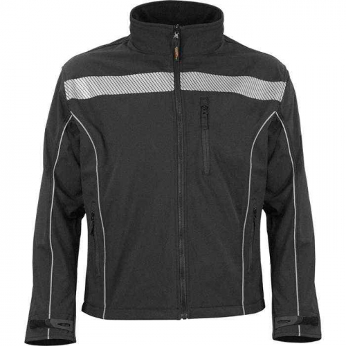 PIP 451CT-BK-LG, Reflective Apparel™, Soft Shell Jacket with Brushed Fleece Lining, Hi-Vis Cold Ge
