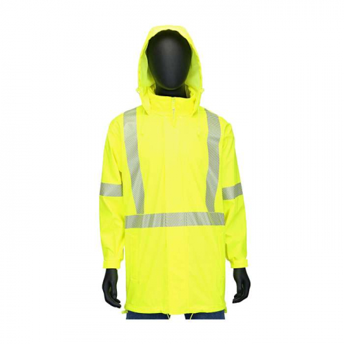 PIP 4541J-L, Viz™, Type R Class 3 Waterproof Breathable Rain Jacket, Hi-Vis Rainwear, Hi-Vis Yello