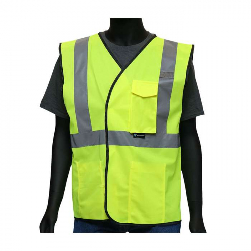 PIP 47203-3XL, Viz-Up™, ANSI Type R Class 2 Value Four Pocket Solid Vest, Hi-Vis Apparel, Hi-Vis Y