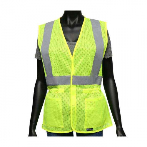 PIP 47207-LXL, Viz-Up™, ANSI Type R Class 2 Women's Contoured Mesh Vest with Adjustable Waist, Hi-