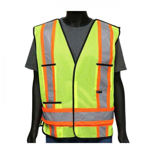 PIP 47213-L, Viz-Up™, ANSI Type R Class 2 Two-Tone X-Back Breakaway Mesh Vest, Hi-Vis Apparel, Hi-