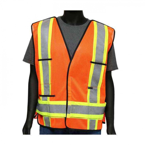 PIP 47214-M, Viz-Up™, ANSI Type R Class 2 Two-Tone X-Back Breakaway Mesh Vest, Hi-Vis Apparel, Hi-