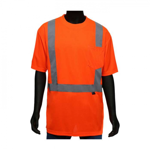 PIP 47403-4XL, Viz-Up™, ANSI Type R Class 2 Short Sleeve T-Shirt, Hi-Vis Apparel, Hi-Vis Orange, 4