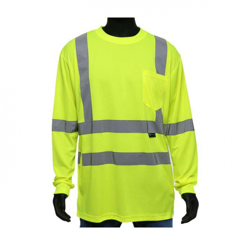PIP 47408-L, Viz-Up™, ANSI Type R Class 3 Long Sleeve T-Shirt, Hi-Vis Apparel, Hi-Vis Yellow, L