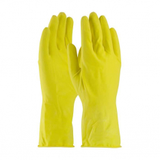 PIP 48-L140Y-L, Assurance®, Unsupported Latex, Flock Lined with Honeycomb Grip - 14 Mil, Chemical R