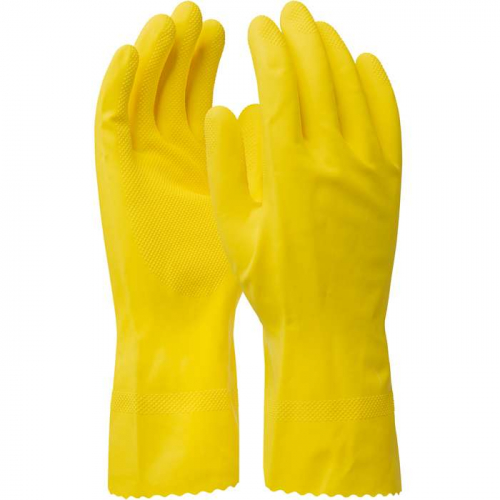 PIP 48-L160Y-M, Assurance®, Unsupported Latex, Flock Lined with Raised Diamond Grip - 16 Mil, Chemi