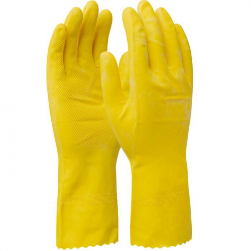 PIP 48-L162Y-M, Assurance®, Unsupported Latex, Flock Lined with Raised Diamond Grip - 16 Mil, Chemi