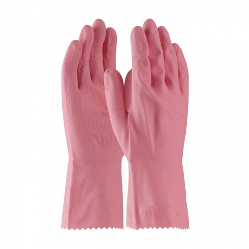 PIP 48-L185P-S, Assurance®, Unsupported Latex, Flock Lined with Honeycomb Grip - 18 Mil, Chemical R