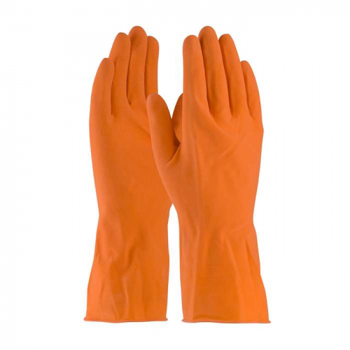 PIP 48-L185T-M, Assurance®, Unsupported Latex, Flock Lined with Honeycomb Grip - 18 Mil, Chemical R