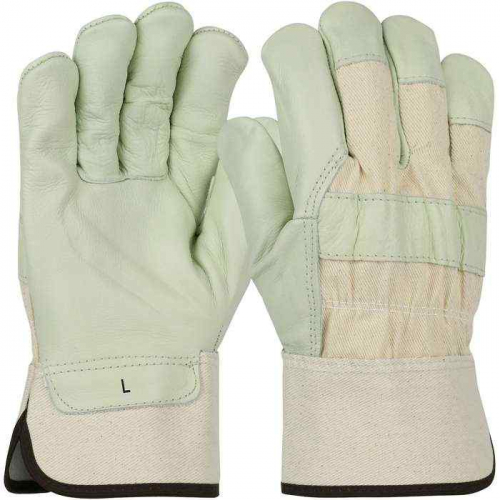 PIP 5000-XL, PIP®, Premium Grade Top Grain Cowhide Leather Palm Glove with Canvas Back - Rubberized