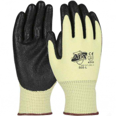 PIP 505-L, G-Tek® PolyKor®, Polykor Glove with Black Nitrile Coated Flat Grip on Palm & Fingers, C