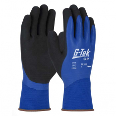 PIP 55-1600-L, G-Tek®, Seamless Knit Polyester Glove with Double Dipped Latex MicroSurface Grip - W