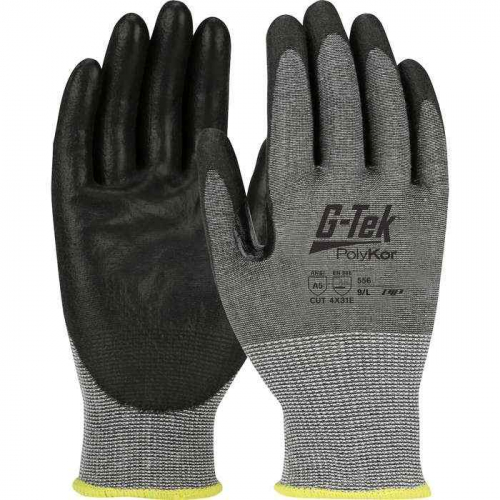 PIP 556-2XL, G-Tek® PolyKor®, Seamless Knit PolyKor® Blended Glove with Polyurethane Coated Smoot