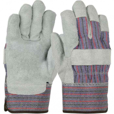 PIP 558, PIP®, Economy Grade Split Cowhide Leather Palm Glove with Fabric Back - Rubberized Safety 