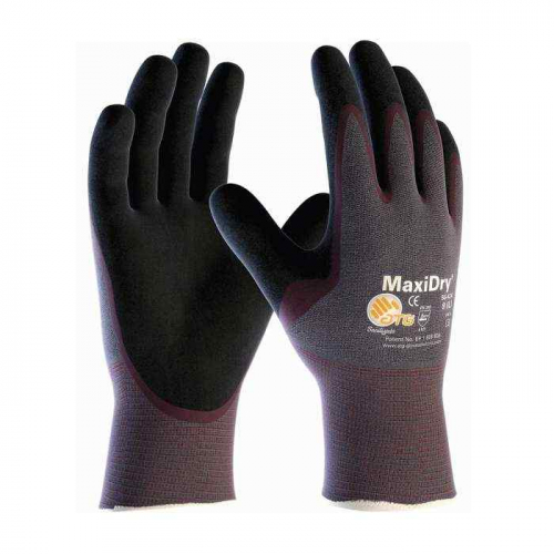 PIP 56-424-M, MaxiDry®, Lightweight Nitrile Glove with Seamless Knit Nylon Liner and Non-Slip Micro