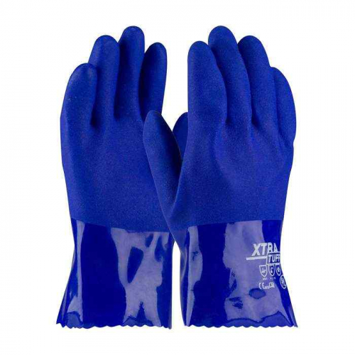 PIP 58-8655-M, XtraTuff™, Oil Resistant PVC Glove with Seamless Liner and Rough Coating - 10, Chem
