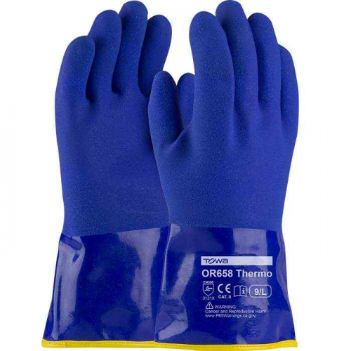 PIP 58-8658DL-L, XtraTuff™, Cold Resistant PVC Glove with Detachable Acrylic Liner and Sandy Coati