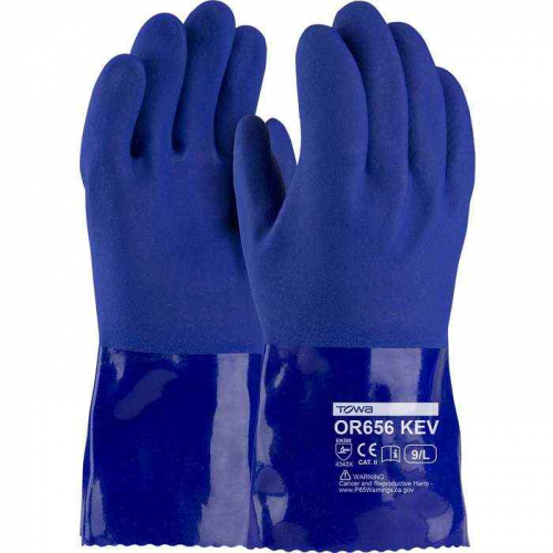 PIP 58-8658K-M, XtraTuff™, Oil Resistant PVC Glove with DuPont™ Kevlar® Liner and Rough Grip, C