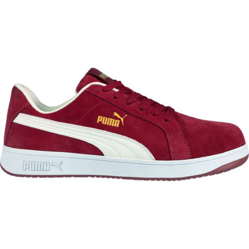 PIP 640135-05-500, PUMA® Safety, Iconic Suede Red Womens LOW Composite Toe Impact Resistant Toe Cap
