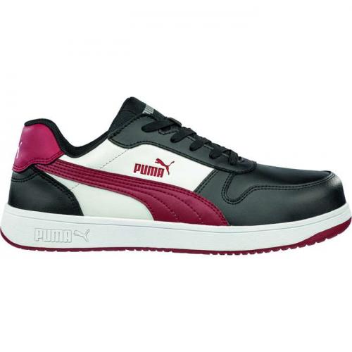 PIP 640215-07-201, PUMA® Safety, Frontcourt Blk/Wht/Red Womens LOW Composite Toe Impact Resistant T