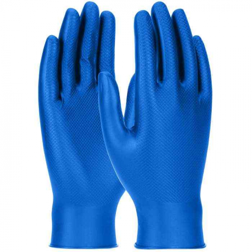 PIP 67-305-S, Grippaz™ Skins, Extended Use Ambidextrous Nitrile Glove with Textured Fish Scale Gri